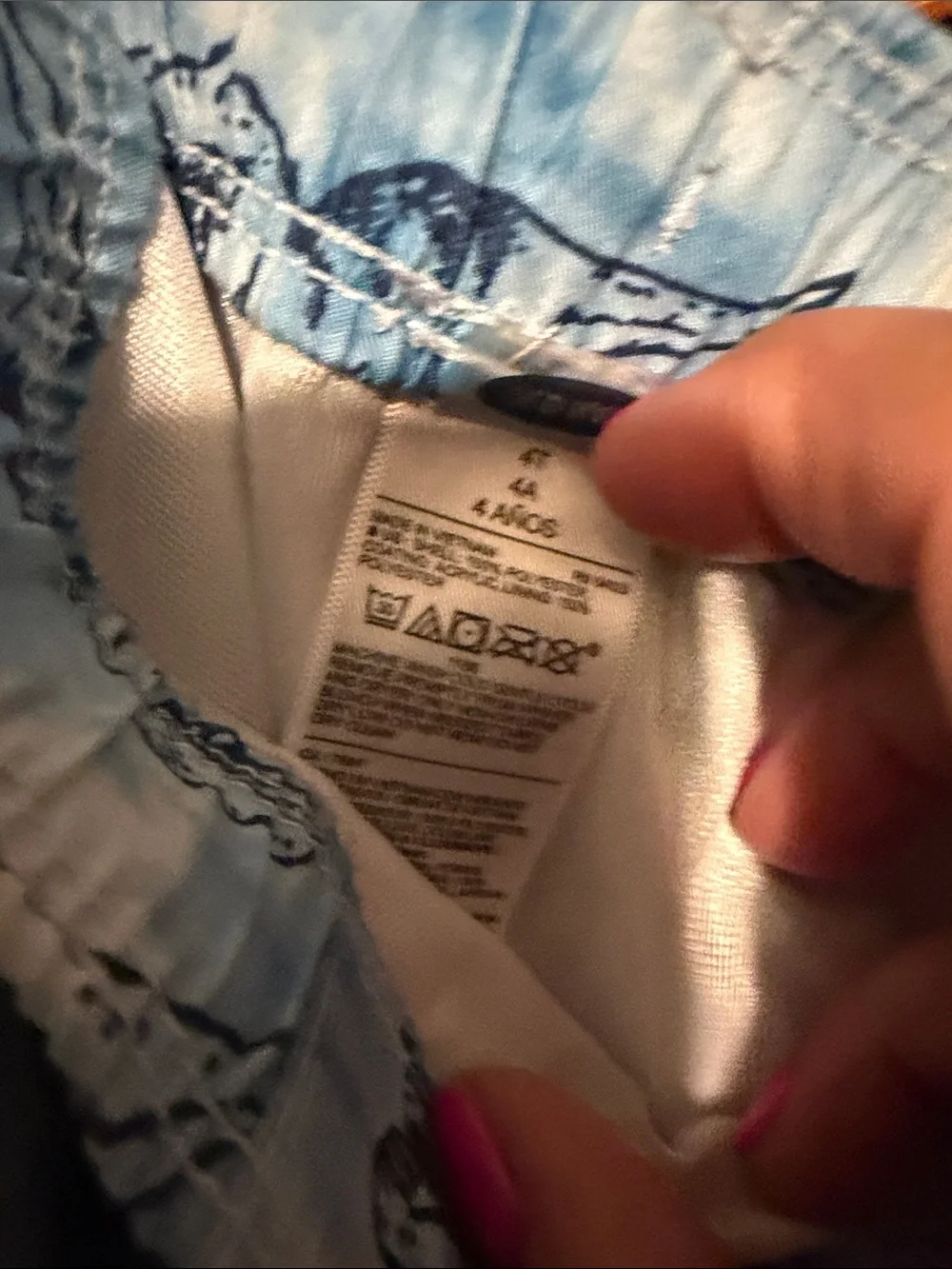 Old Navy Blue and Navy Dinosaur Print Swim Trunks